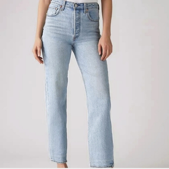 LEVI'S Infamous Ribcage Straight '22 Edition Light Blue Wash Jeans - Picture 4 of 13